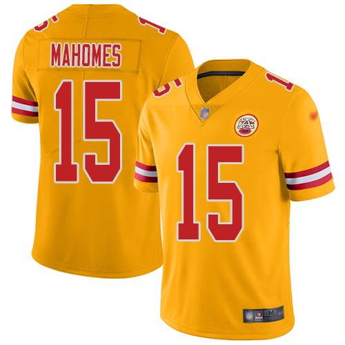 Men Kansas City Chiefs 15 Mahomes Patrick Limited Gold Inverted Legend Football Nike NFL Jersey
